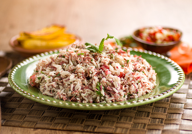 Receita: Arroz Cremoso de Carne Seca Com Banana Frita