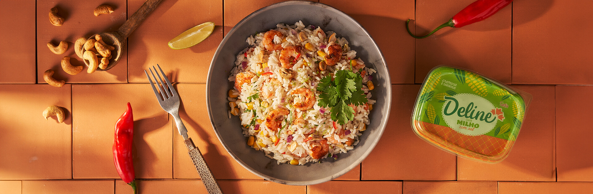 Receita: Arroz de Coco com Camarão e Castanha-de-caju