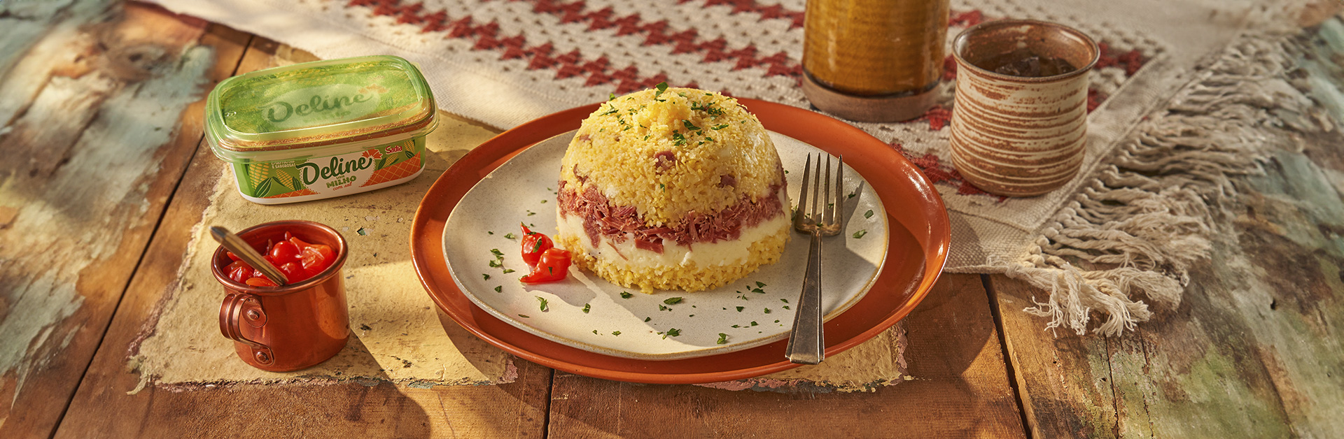 Receita: Cuscuz Cremoso com Carne Seca e Bacon