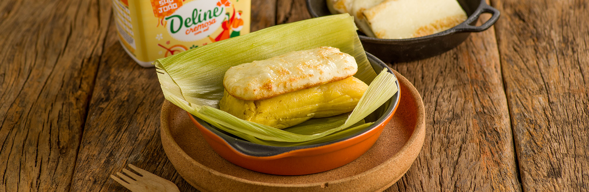 Receita: Pamonha com Queijo Coalho Assado