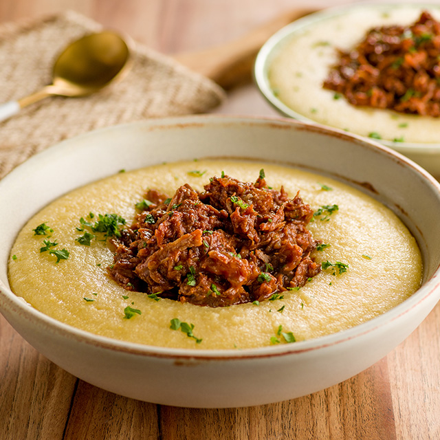 Receita: Polenta Cremosa com Carne Cozida