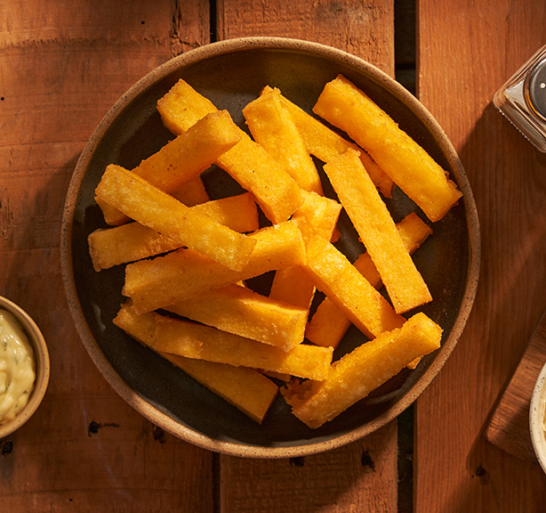 Receita: Polenta Frita com Creme de Deline Sabor Milho